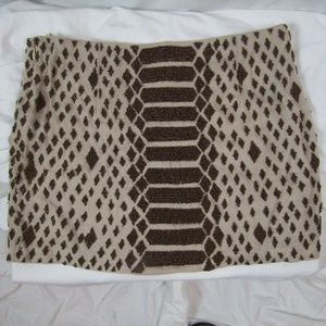Haute Hippie Beige Silk Beaded Mini Skirt Sz S EUC